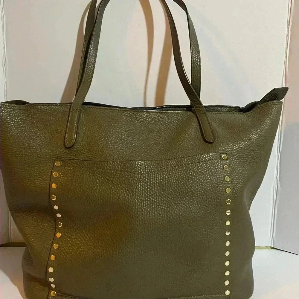 Rebecca Minkoff green leather tote handbag